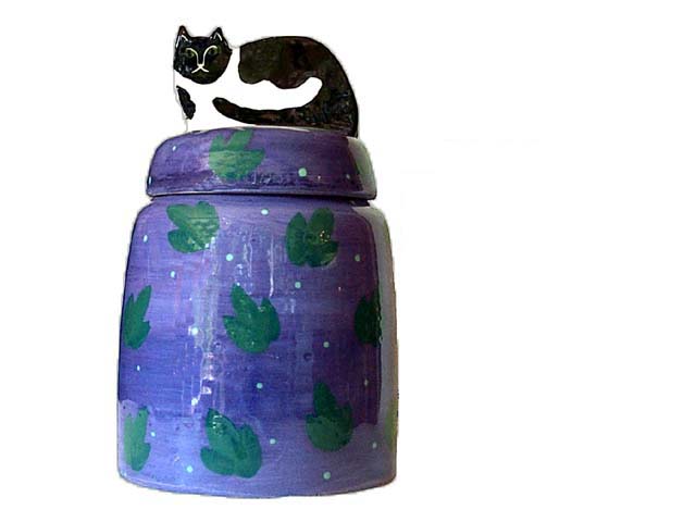 Lidded Cat Jar