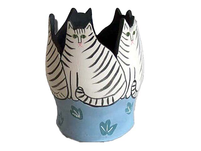 Five Cat Vase